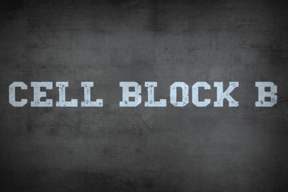 Cell Block B: The Distressed Display Font for Bold Campaigns