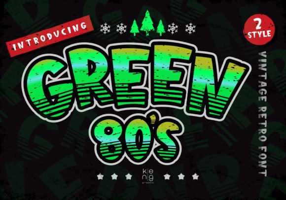 Green 80 s: A Vintage Display Font for Bold Branding