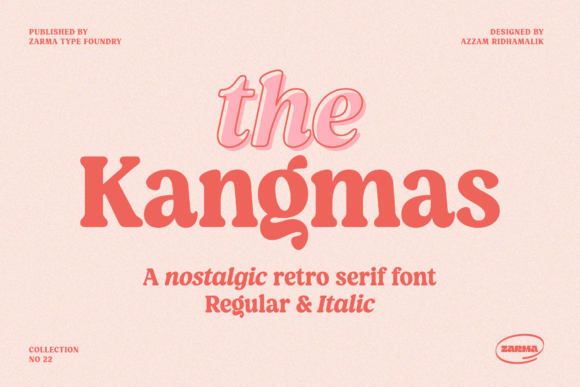 Kangmas: A Warm Retro Serif Font for Editorial Design