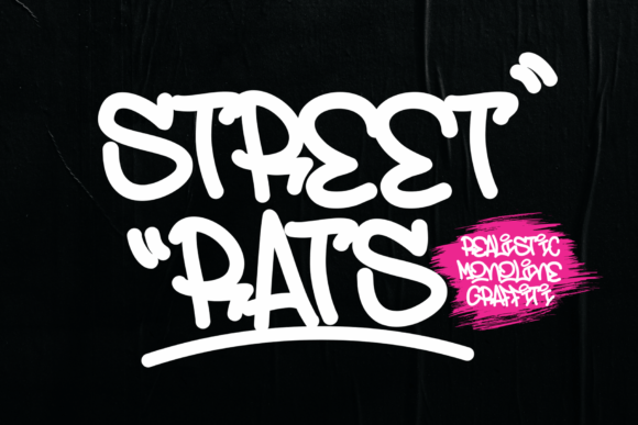 Street Rats: A Realistic Monoline Graffiti Font